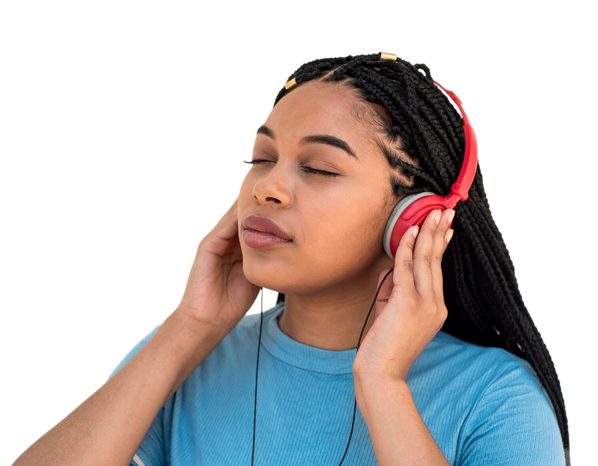 Woman listening to music on Mediamax Waves